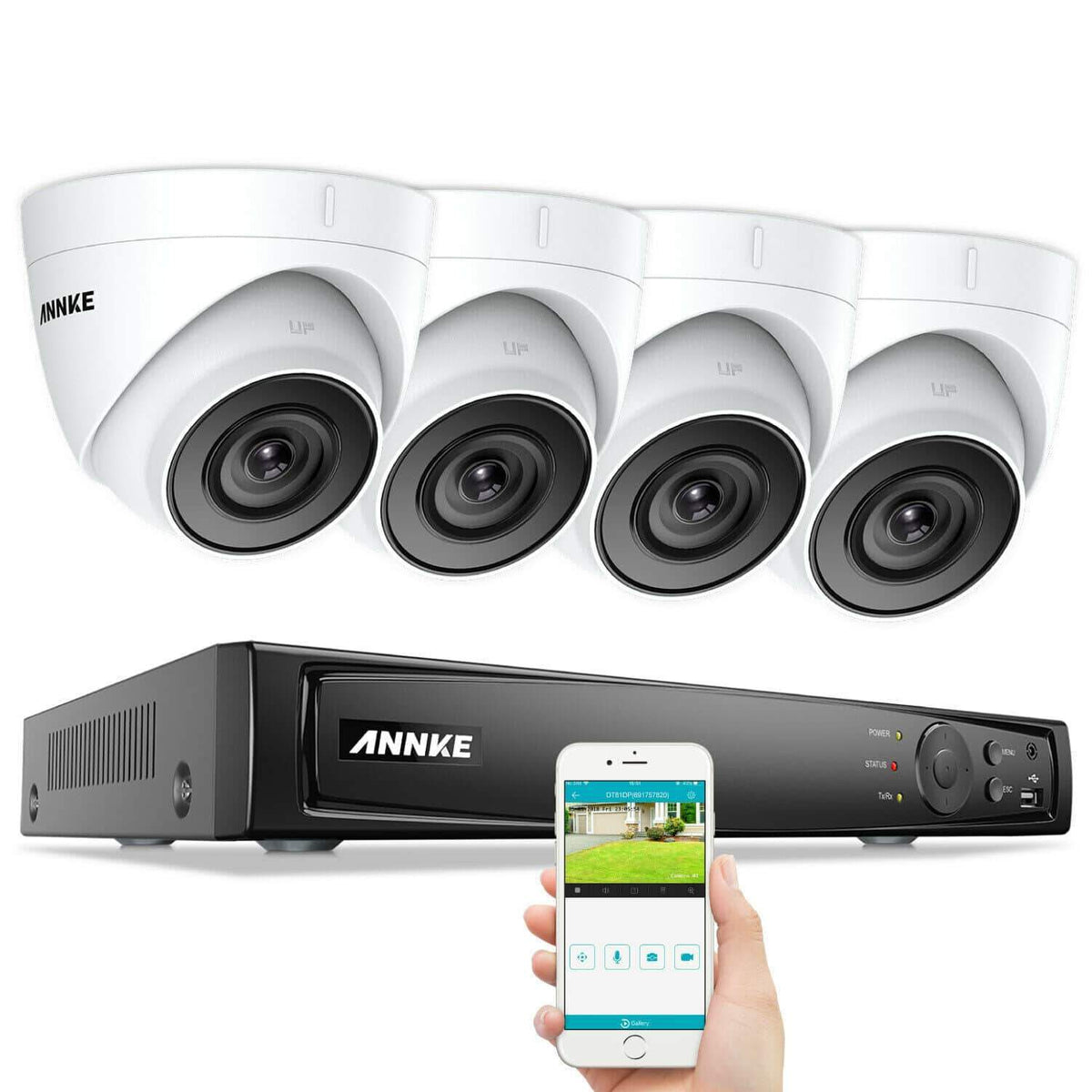 Annke 8 Channel Security Kit: 8MP(4K Ultra HD) NVR, 4 X 5MP Turret Cameras