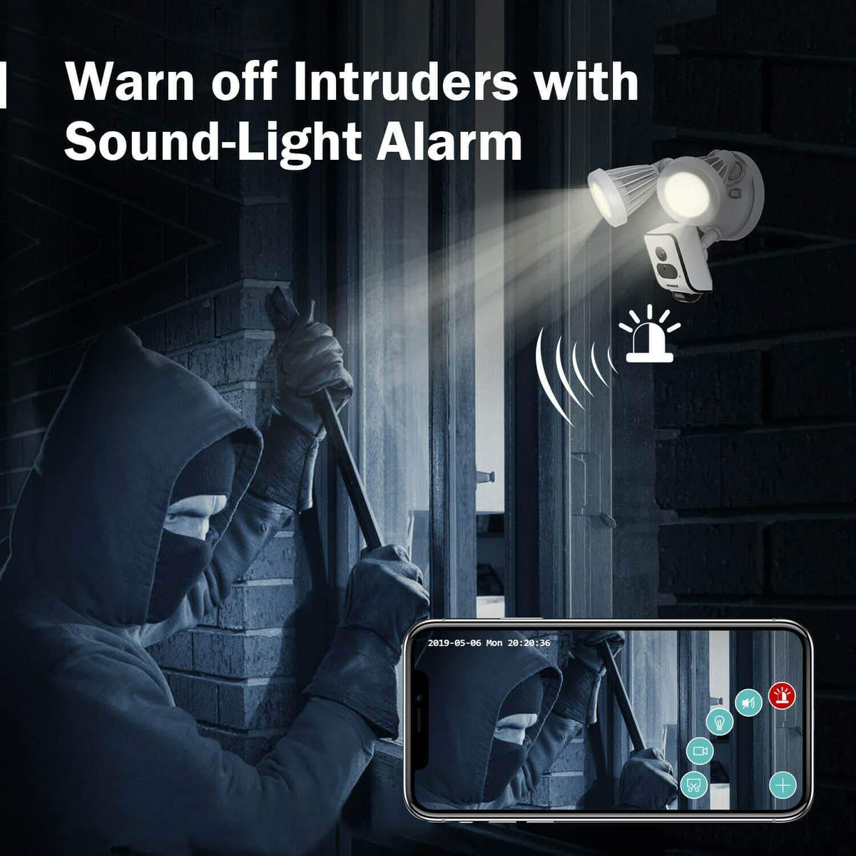 Annke Wireless AI Floodlight Camera: 1080P Full HD (2MP), PIR