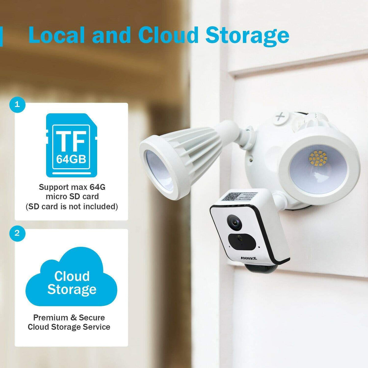 Annke Wireless AI Floodlight Camera: 1080P Full HD (2MP), PIR