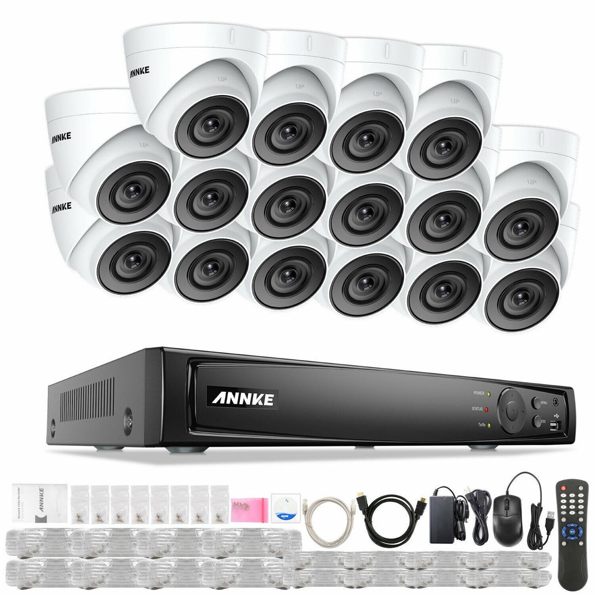 Annke 16 Channel Security Kit: 8MP(4K Ultra HD) NVR, 16 X 5MP Turret Cameras