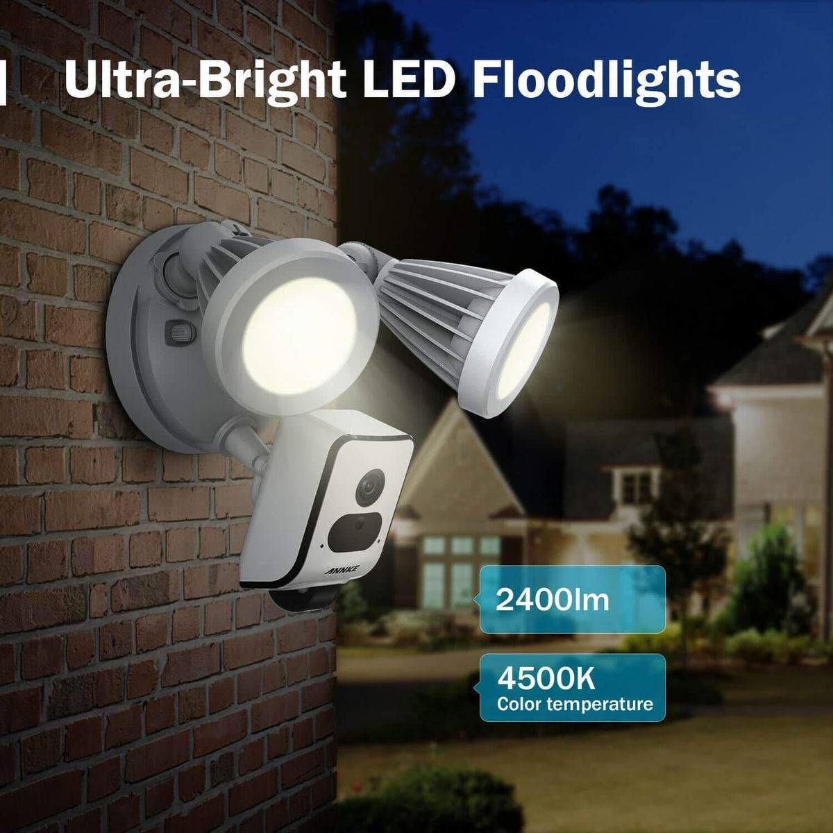 Annke Wireless AI Floodlight Camera: 1080P Full HD (2MP), PIR