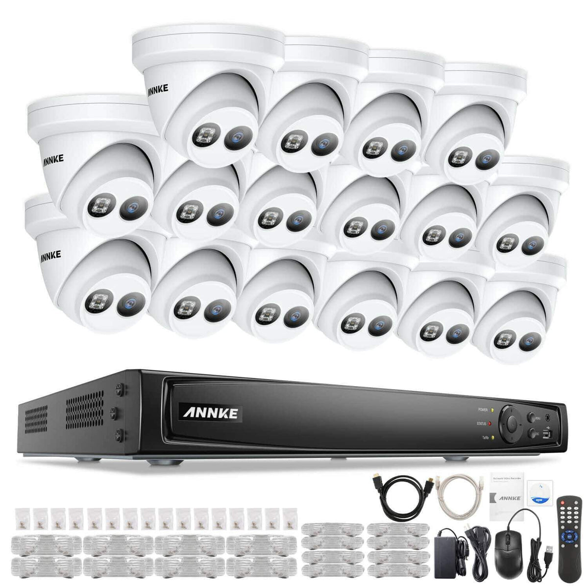 Annke 16 Channel Security Kit: 8MP NVR, 16 X 8MP(4K Ultra HD) Turret Cameras